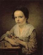 Jean-Baptiste Greuze A Girl with a Doll oil